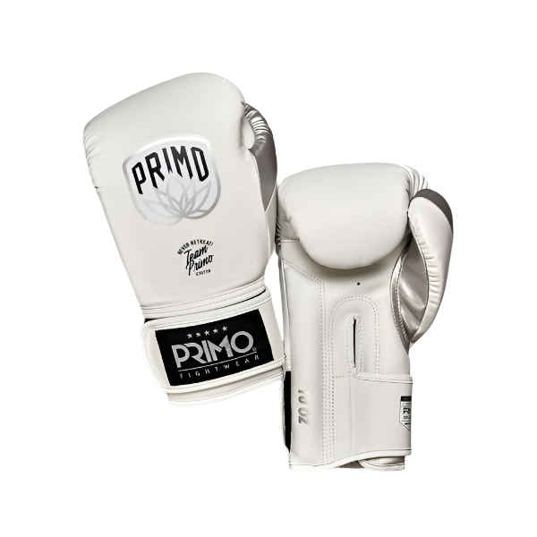 Primo Fightwear Boxing Gloves Primo Emblem 2.0 Semi Leather Boxing Gloves White