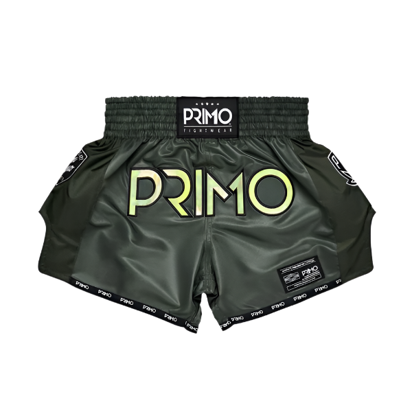 Primo Fightwear Muay Thai Shorts Primo Muay Thai Shorts Hologram Series Valor Green