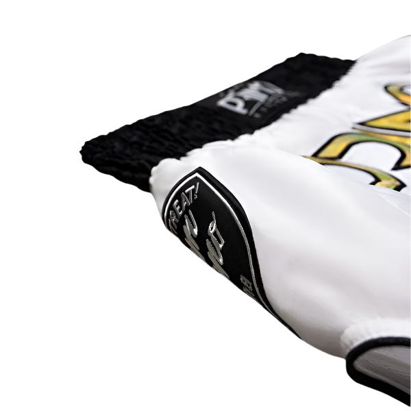 Primo Fightwear Muay Thai Shorts Primo Muay Thai Shorts Special Edition Melrose OG White Gold