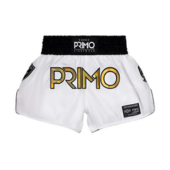 Primo Fightwear Muay Thai Shorts Primo Muay Thai Shorts Special Edition Melrose OG White Gold