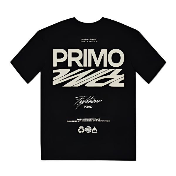 Primo Fightwear Muay Thai T Shirts Primo Elite Strikers Club T-Shirt Black