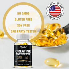 Pslalae Supplements Pslalae Creatine Monohydrate Capsules 60