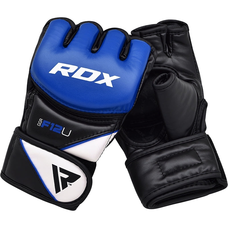 RDX MMA Gloves RDX Leather Training MMA Gloves - Blue