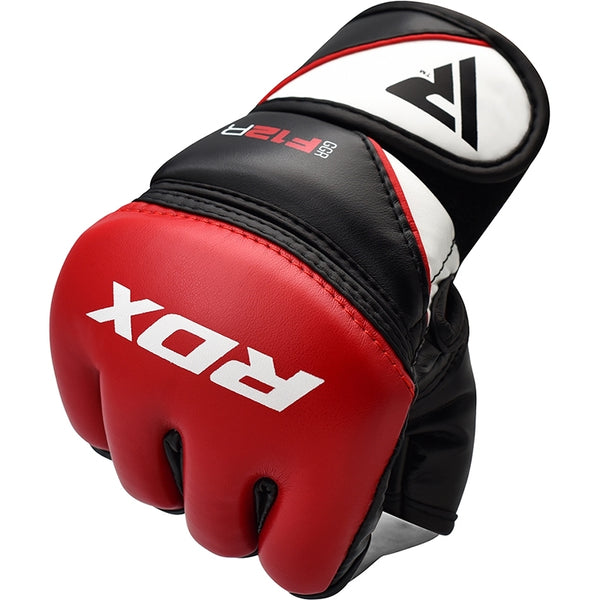 RDX MMA Gloves RDX Leather Training MMA Gloves - Red