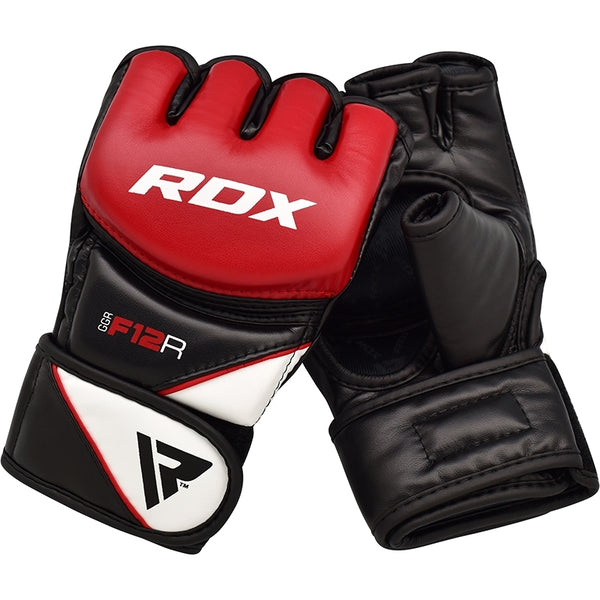 RDX MMA Gloves RDX Leather Training MMA Gloves - Red