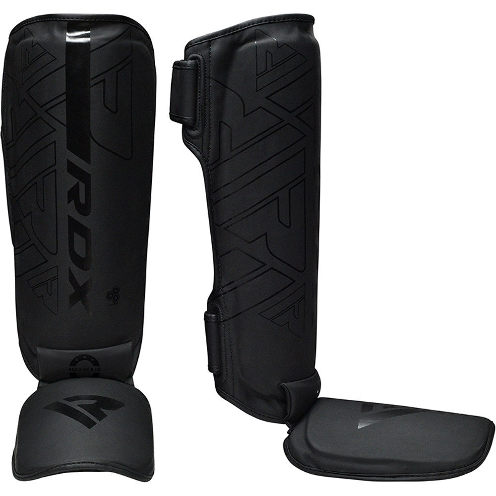 RDX Shin Guards RDX F6 Kara Matte Black Shinguards - Black/Black
