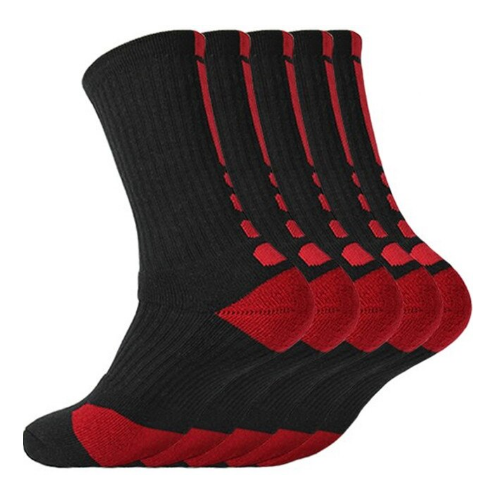 Super Elite Sports Socks Socks Black/Red Super Elite Sports Socks 5 Pack