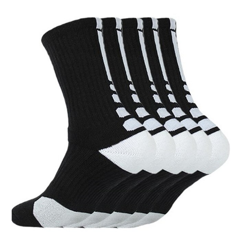 Super Elite Sports Socks Socks Black/White Super Elite Sports Socks 5 Pack