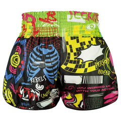 Tuff Muay Thai Shorts TUFF Neon Graffiti High Cut Retro Muay Thai Shorts