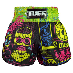 Tuff Muay Thai Shorts TUFF Neon Graffiti High Cut Retro Muay Thai Shorts