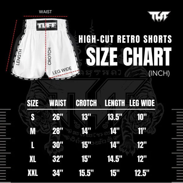 Tuff Muay Thai Shorts TUFF The Immortal Yaksa High Cut Retro Muay Thai Shorts