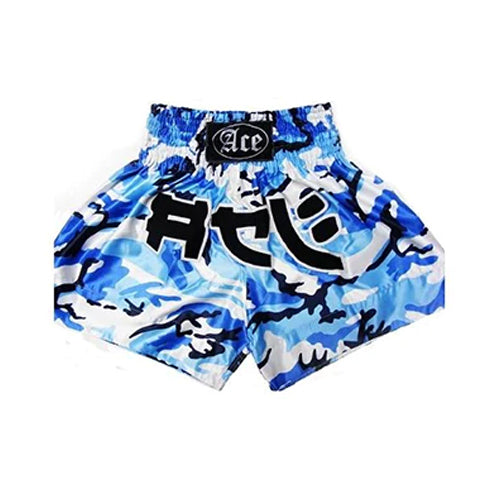 Ace Blue Camo Muay Thai Shorts - The Fight Factory