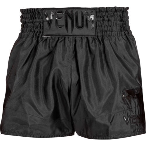 Venum Classic Muay Thai Shorts Black/Black - The Fight Factory
