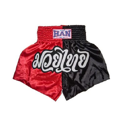 Han Muay Thai shorts 2tone Red/Black - The Fight Factory