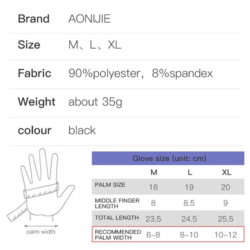 Aonijie Running Accessories Aonijie Breathable Anti Slip Running Gloves