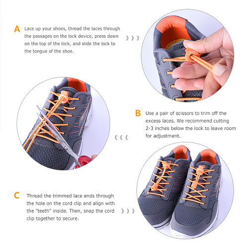 Aonijie Running Accessories Aonijie No Tie Shoe Lock Laces One Pair