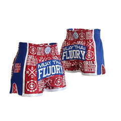 Fluory Muay Thai Muay Thai Shorts Fluory Drill Retro Muay Thai Shorts Red