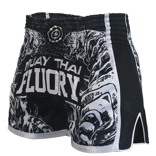Fluory Muay Thai Muay Thai Shorts Fluory Eternity Retro Muay Thai Shorts Black