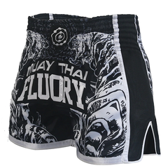 Fluory Muay Thai Muay Thai Shorts Fluory Eternity Retro Muay Thai Shorts Black
