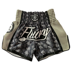 Fluory Muay Thai Muay Thai Shorts Fluory Eternity Snake Retro Muay Thai Shorts Grey