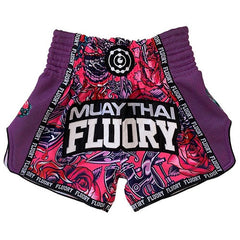 Fluory Muay Thai Muay Thai Shorts Fluory Eternity Tattoo Retro Muay Thai Shorts Purple