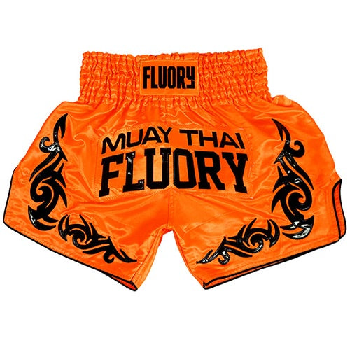 Fluory Muay Thai Muay Thai Shorts Fluory Neon Retro Muay Thai Shorts Orange