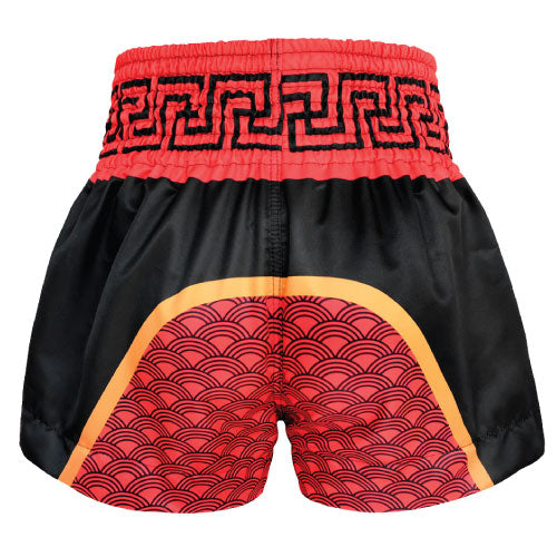Tuff Muay Thai Shorts TUFF Chinese Dragon Muay Thai Boxing Shorts - Black/Red
