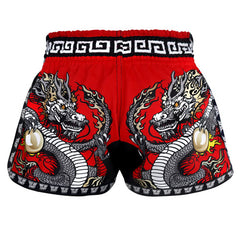 Tuff Muay Thai Shorts TUFF Red Chinese Dragon Retro Muay Thai Shorts