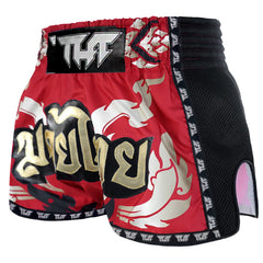 Tuff Muay Thai Shorts Tuff Red Yantra Retro Muay Thai Shorts