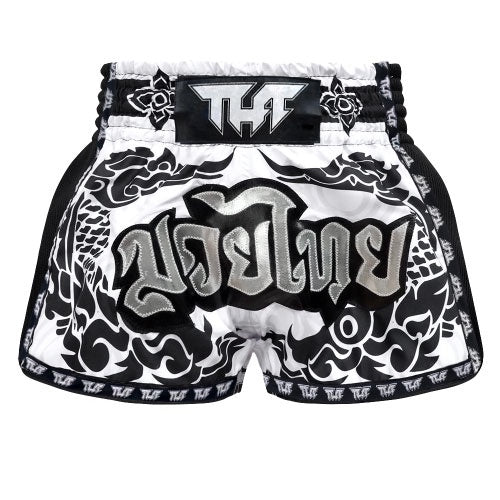 Tuff Muay Thai Shorts TUFF The Great Hongsa White Retro Muay Thai Shorts