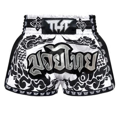 Tuff Muay Thai Shorts TUFF The Great Hongsa White Retro Muay Thai Shorts