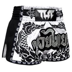 Tuff Muay Thai Shorts TUFF The Great Hongsa White Retro Muay Thai Shorts
