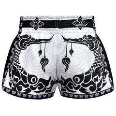 Tuff Muay Thai Shorts TUFF The Great Hongsa White Retro Muay Thai Shorts