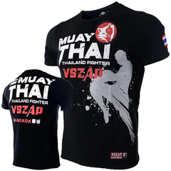 VSZap T Shirts VSZAP Muay Thai Fighter Lightweight Breathable Training Shirt Black