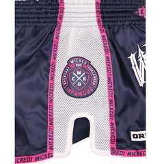 Wicked One Muay Thai Muay Thai Shorts Wicked One Infamous Muay Thai Shorts Black Pink White