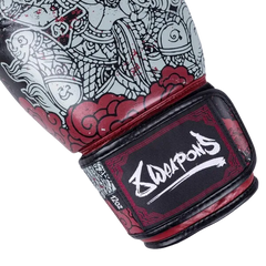 8 Weapons Boxing Gloves 8 Weapons Boxing Gloves Hanuman Yant Black-Red