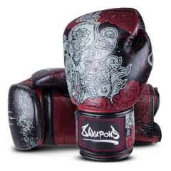 8 Weapons Boxing Gloves 8 Weapons Boxing Gloves Hanuman Yant Black-Red