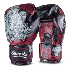 8 Weapons Boxing Gloves 8 Weapons Boxing Gloves Hanuman Yant Black-Red