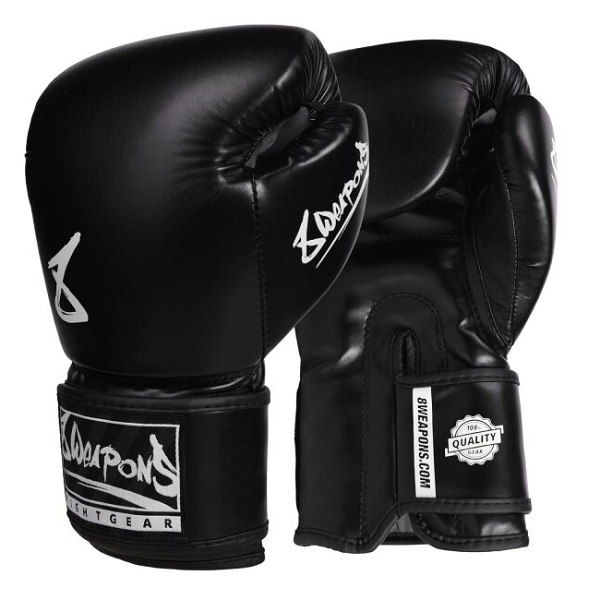 8 Weapons Boxing Gloves 8 Weapons Boxing Gloves Pure Black-White