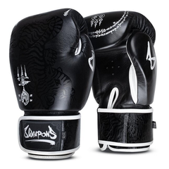 8 Weapons Boxing Gloves 8 Weapons Boxing Gloves Sak Yant Big Tiger Black-Black