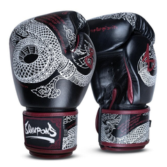 8 Weapons Boxing Gloves 8 Weapons Boxing Gloves Sak Yant Naga Black-Maroon