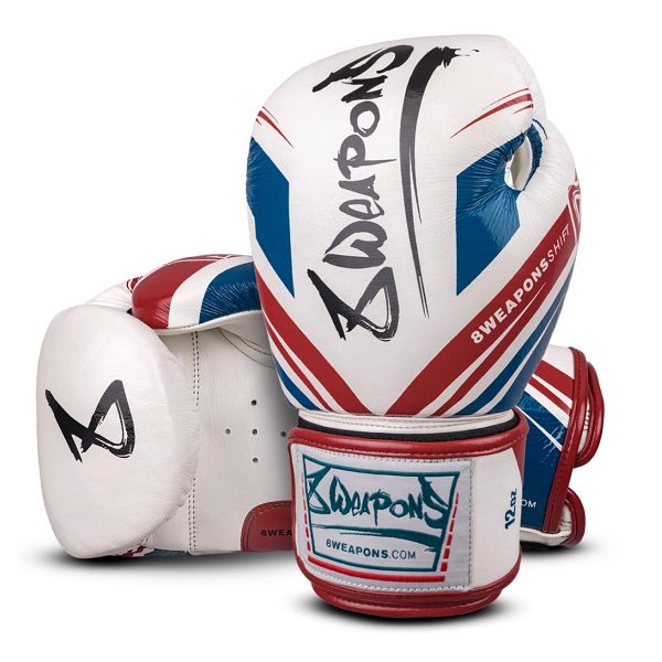 8 Weapons Boxing Gloves Shift White-Navy-Red