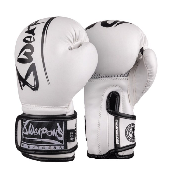 8 Weapons Boxing Gloves Kids Unlimited White-Black