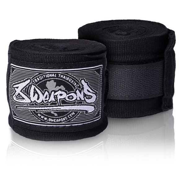 8 Weapons Hand Wraps Semi-Elastic 5m Black