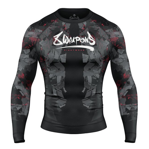 8 Weapons Longsleeve Rash Guard 8 Weapons Rashguard LS Hit 2.0 Black-Red