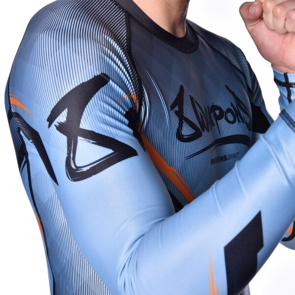 8 Weapons Longsleeve Rash Guard 8 Weapons Rashguard LS Shift Ice-Grey-Orange