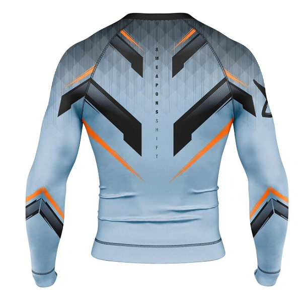 8 Weapons Longsleeve Rash Guard 8 Weapons Rashguard LS Shift Ice-Grey-Orange