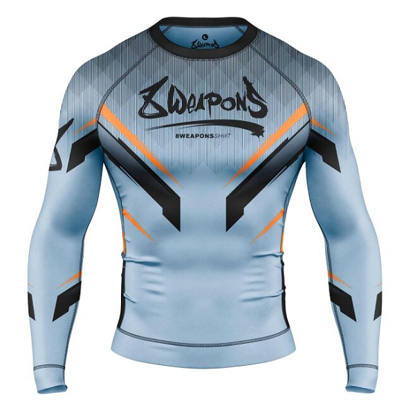 8 Weapons Rashguard LS Shift Ice-Grey-Orange
