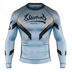 8 Weapons Longsleeve Rash Guard 8 Weapons Rashguard LS Shift Ice-Grey-Orange