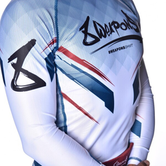 8 Weapons Longsleeve Rash Guard 8 Weapons Rashguard LS Shift White-Navy-Red